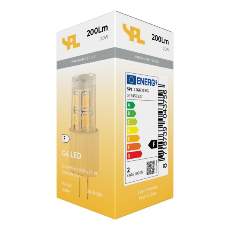 SPL LED Kapsel T14 G4 2 W 200 lm 2700K klar dimmbar