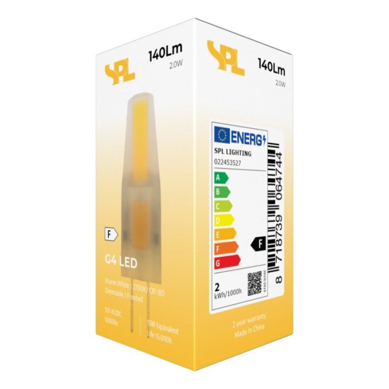SPL LED Kapsel T10x37 G4 1,5 W 140 lm 2700K matt dimmbar