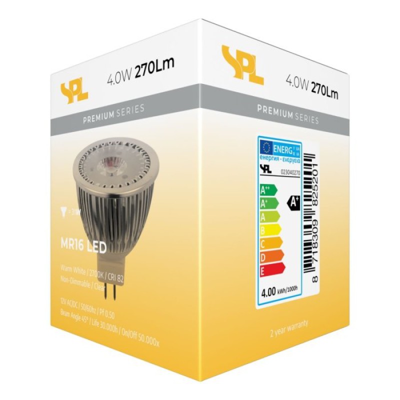 SPL LED Reflektor 50x50 GU5.3 4 W 270 lm 2700K klar
