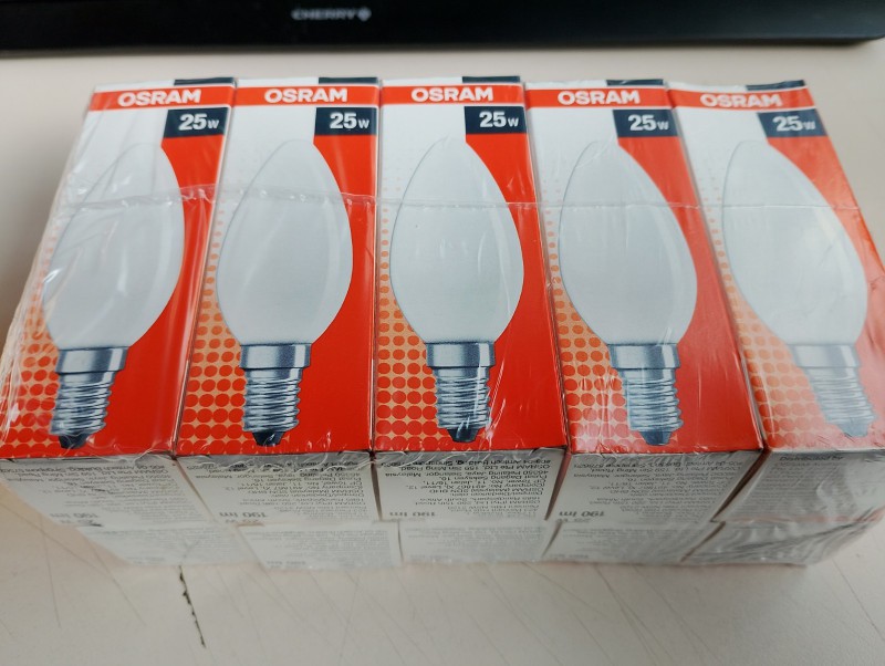 10x Kerze 25W E14 opal OSRAM stoßfest