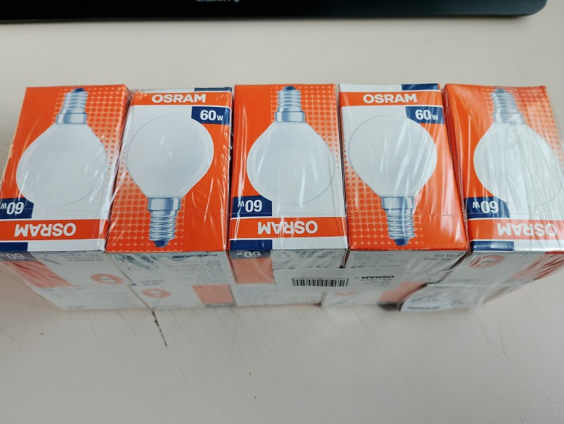 10x OSRAM Tropfenlampe E14 60W matt