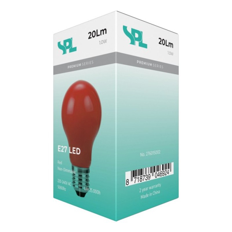 Preview: SPL LED Filament Birne A60x105 E27 1 W 20 lm Rot