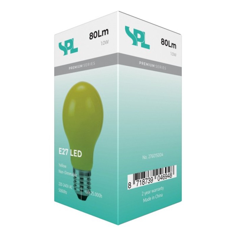 Preview: SPL LED Filament Birne A60x105 E27 1 W 80 lm Gelb