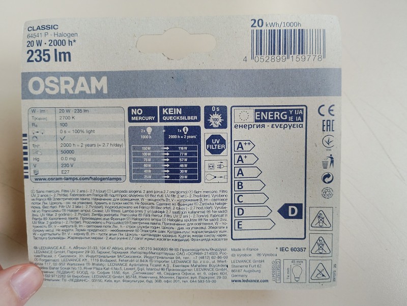 Preview: 2x OSRAM Tropfenlampe E27 20W = 25W klar