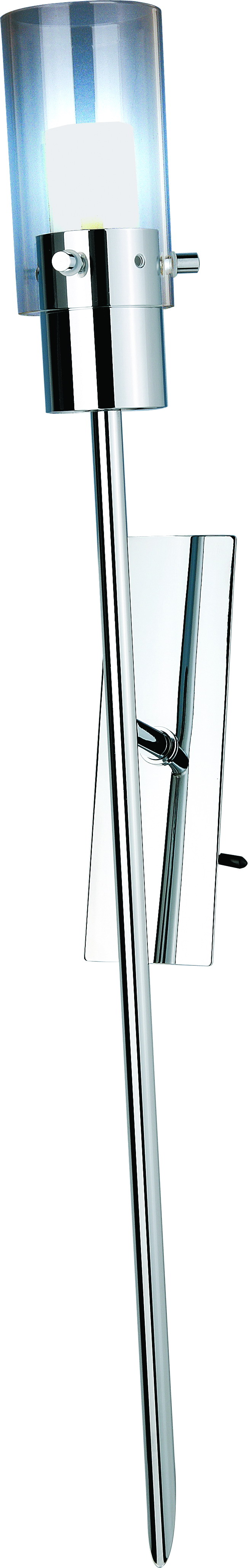 Fackel Wandleuchte  in chrom in Glasklar 