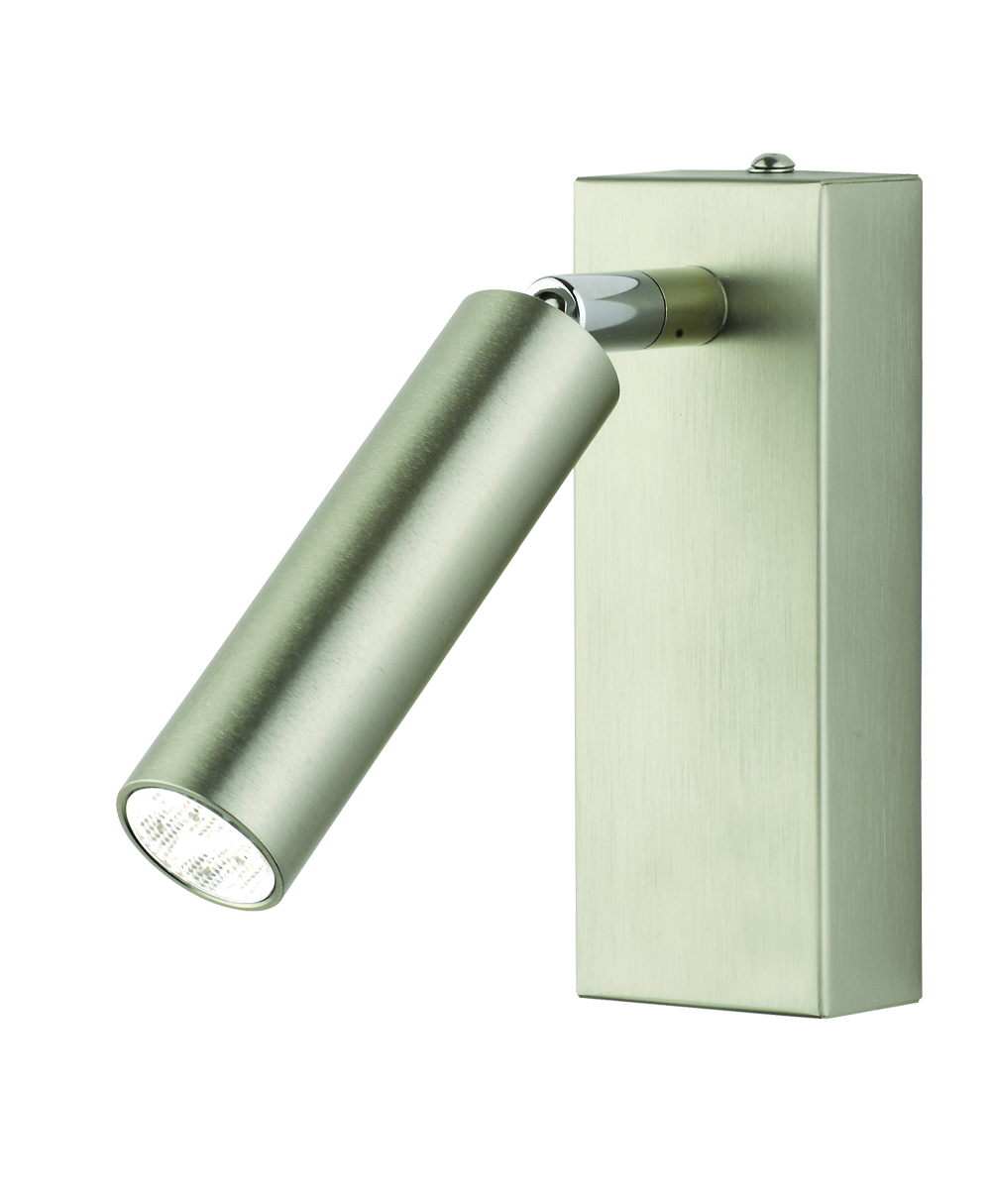 Rocco LED Wandspot mit Schalter in Nickel matt