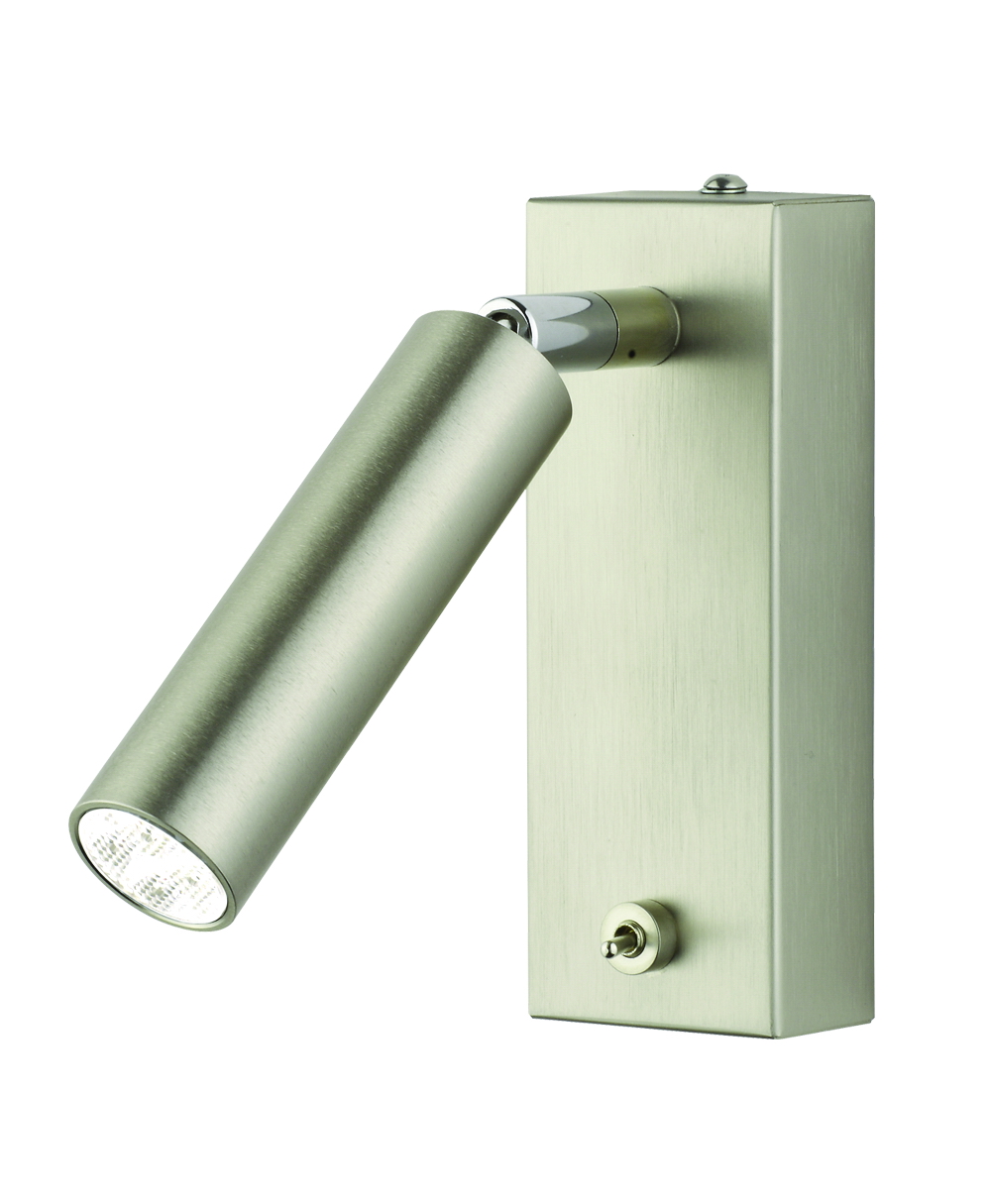 Rocco LED Wandspot mit Schalter in nickel matt