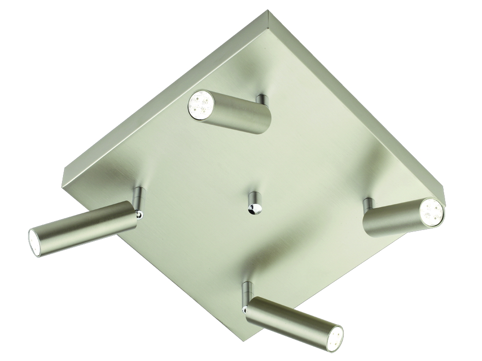 Rocco LED Quadroplatte in nickel matt 