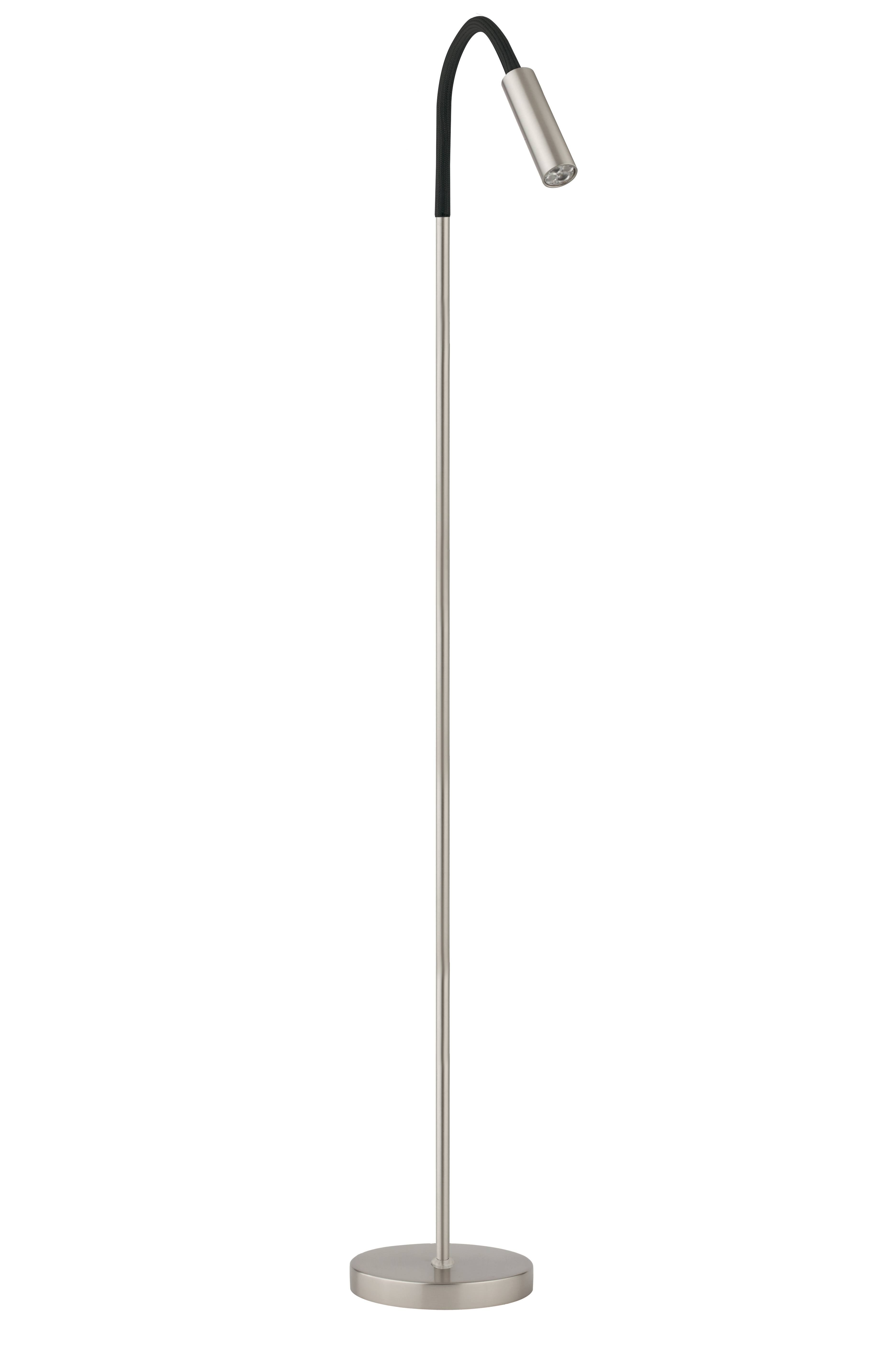 Rocco LED Stehleuchte 157cm in nickel matt 1x6,5W