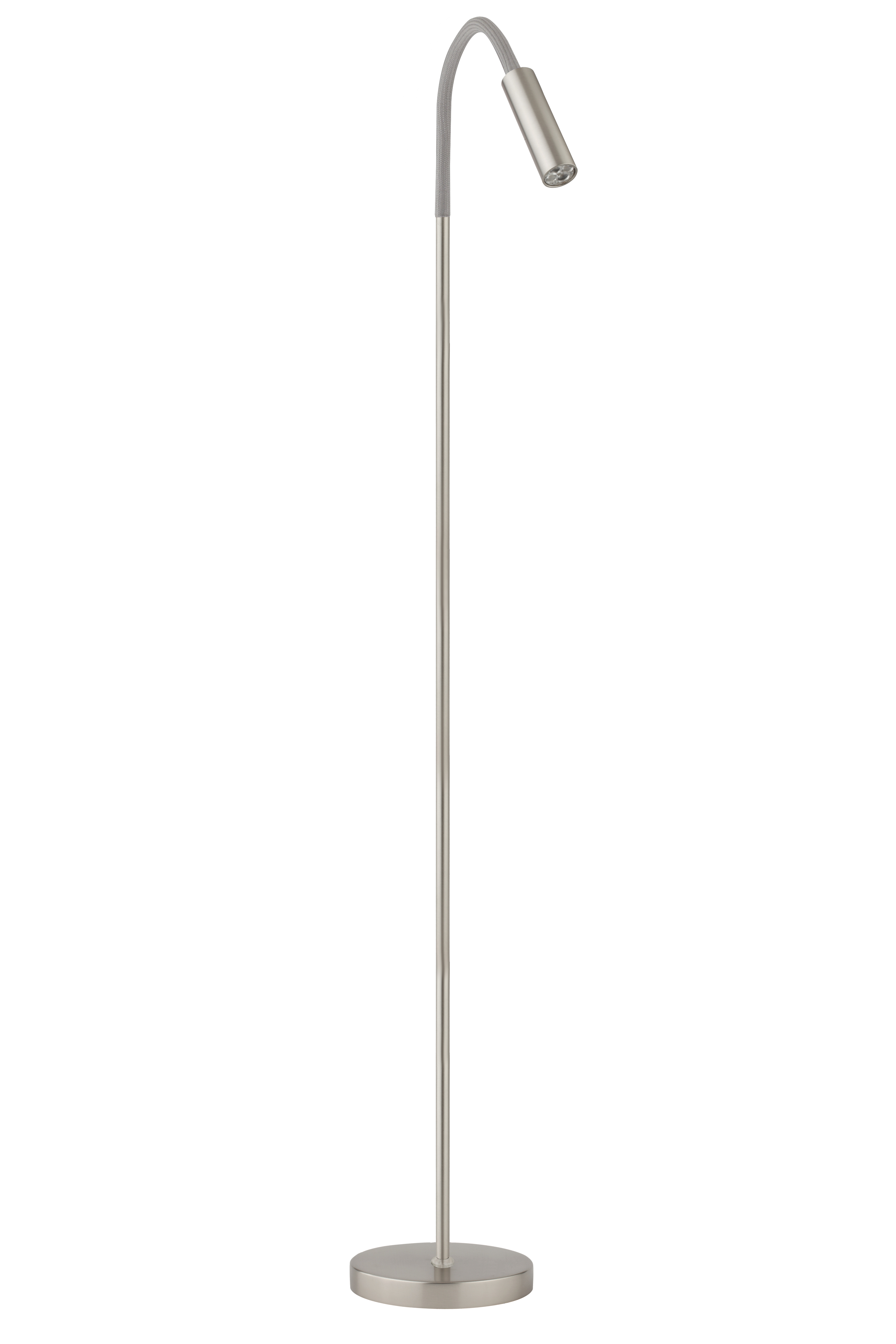 Rocco LED Stehleuchte 157cm in nickel matt 1x6,5W