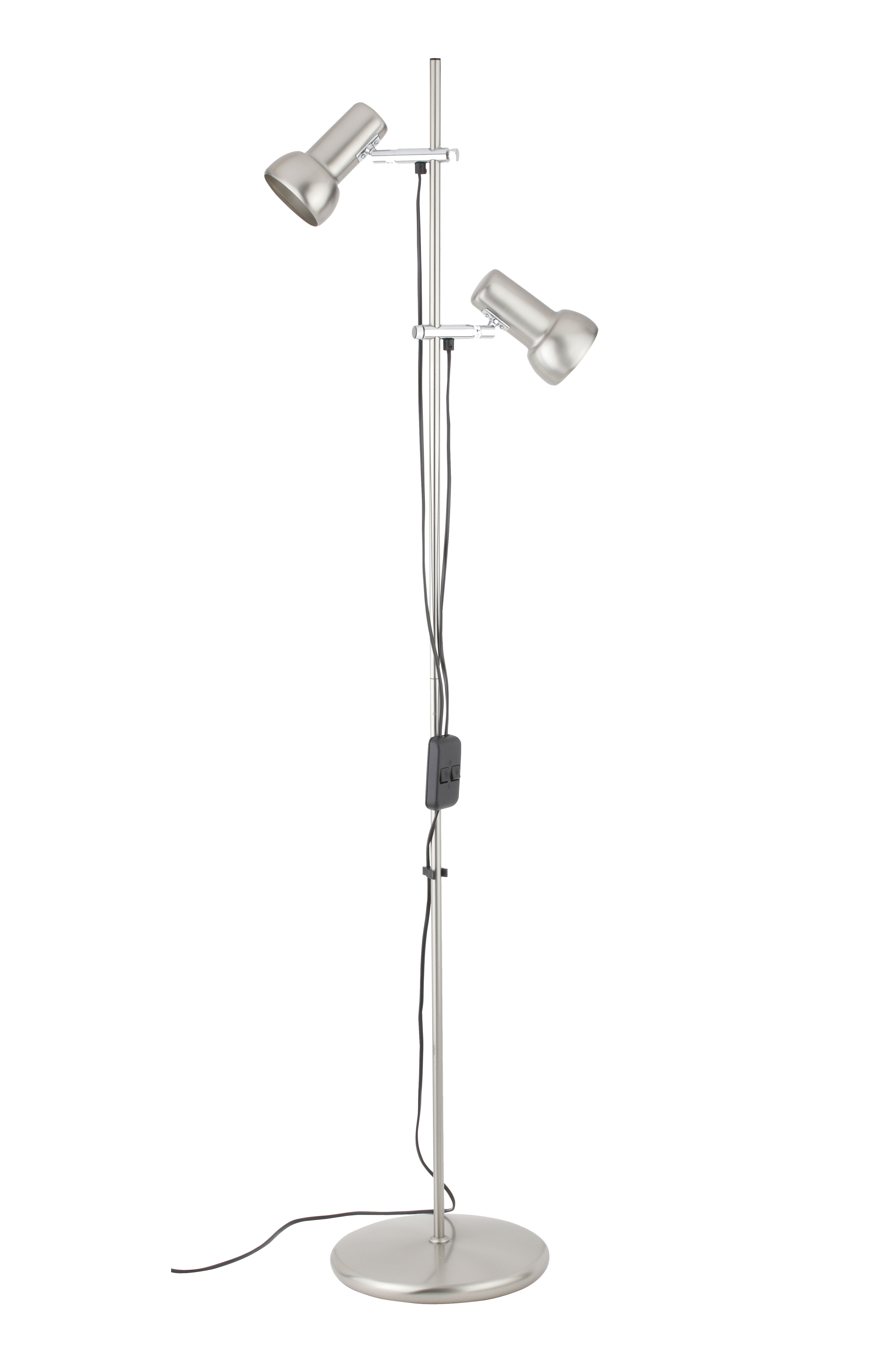 Eifel Stativleuchte 140cm in nickel matt 2-flammig