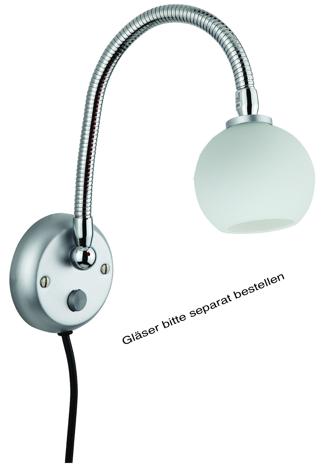 Wandleuchte mit Zugschalter in silber