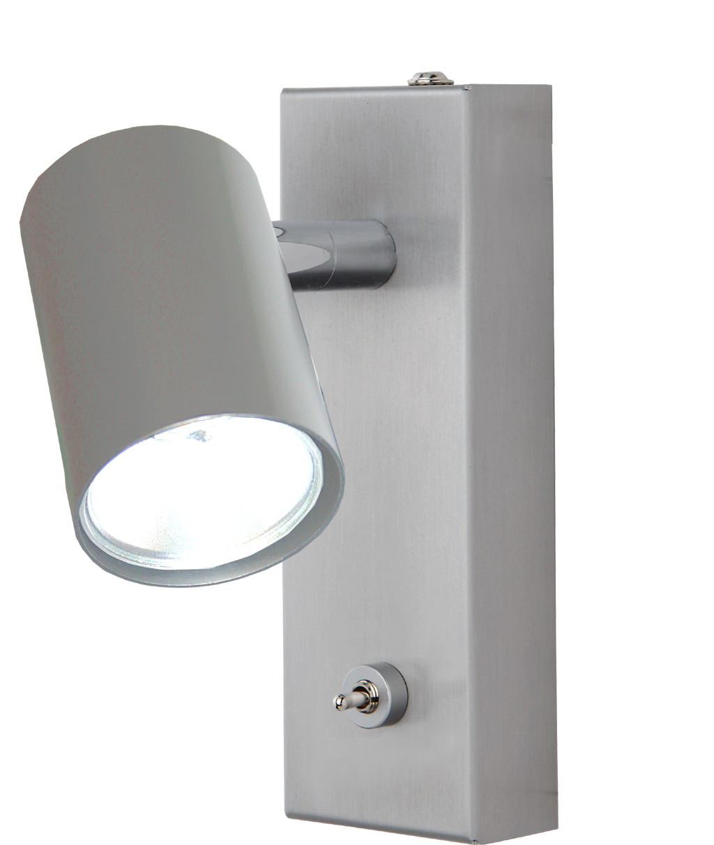  LED-Wandspot mit Schalter in Alu matt 