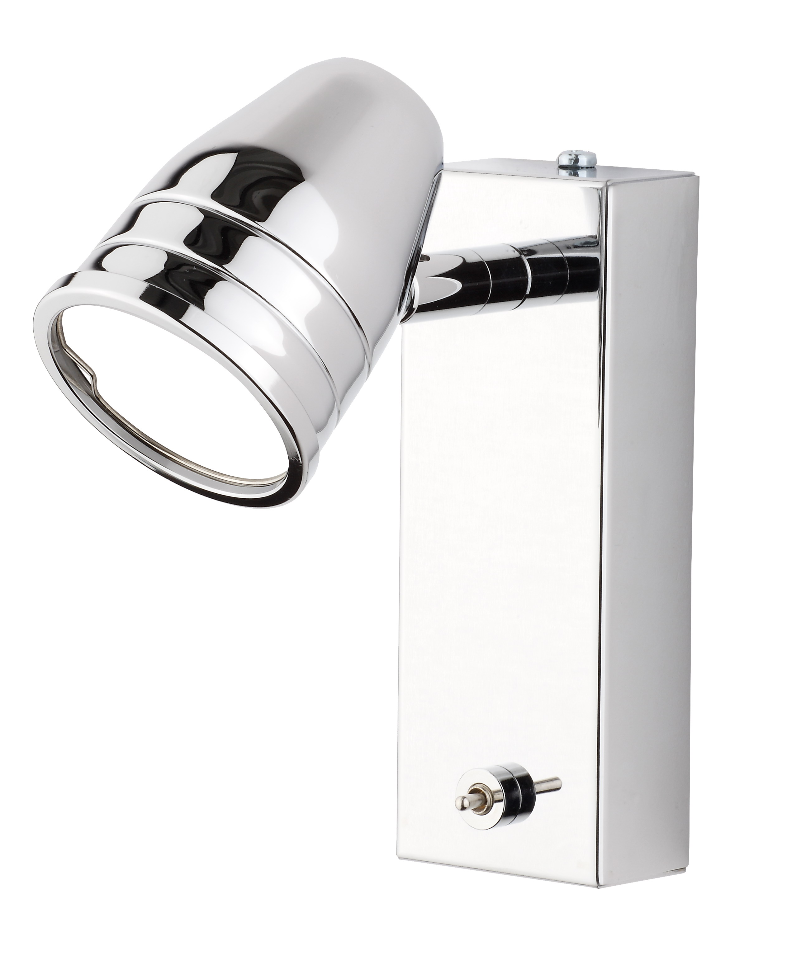 LED-Wandspot mit Schalter in Chrom