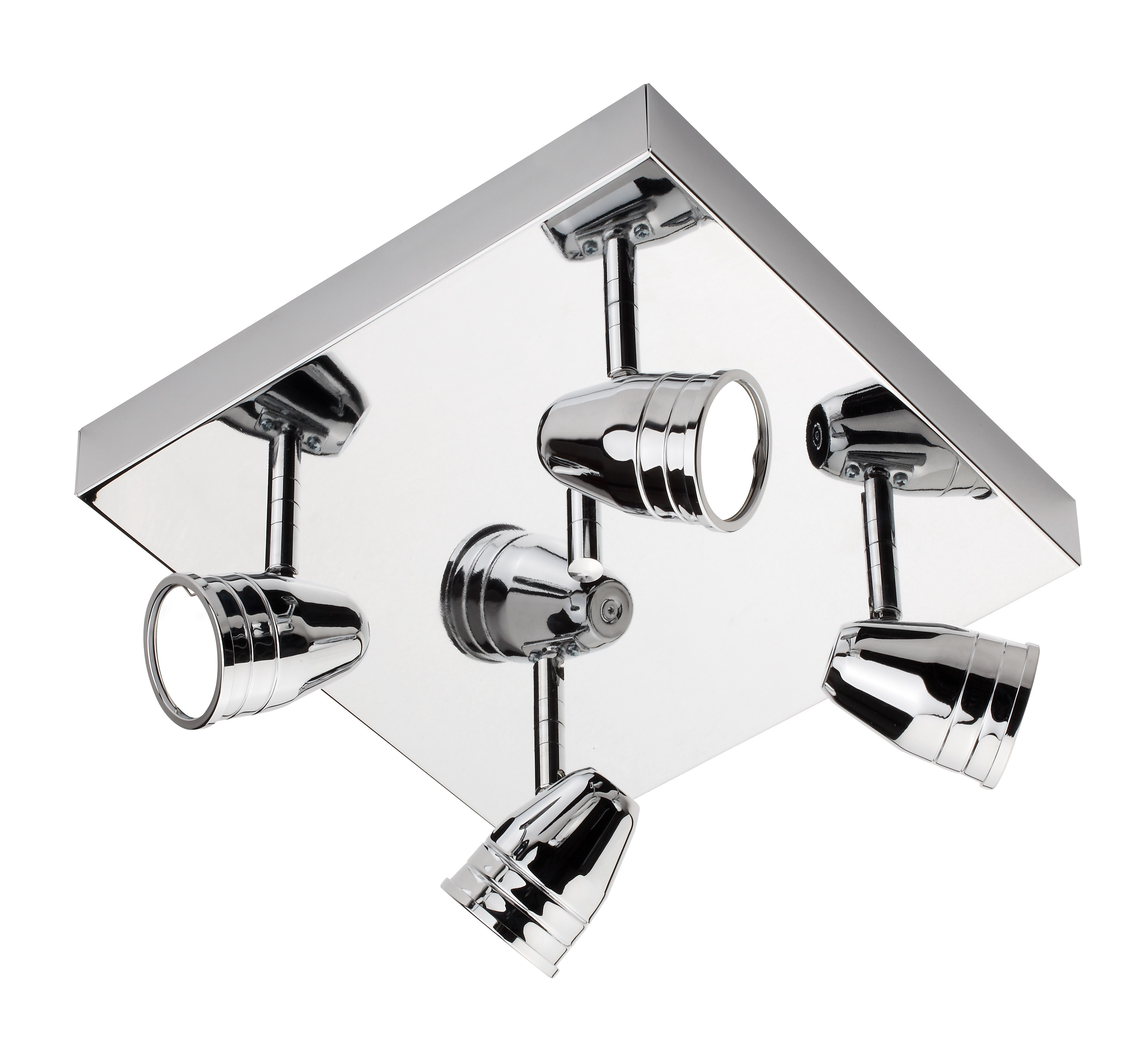 LED Quadroplatte 28x28cm in chrom 4-flammig 4x12W