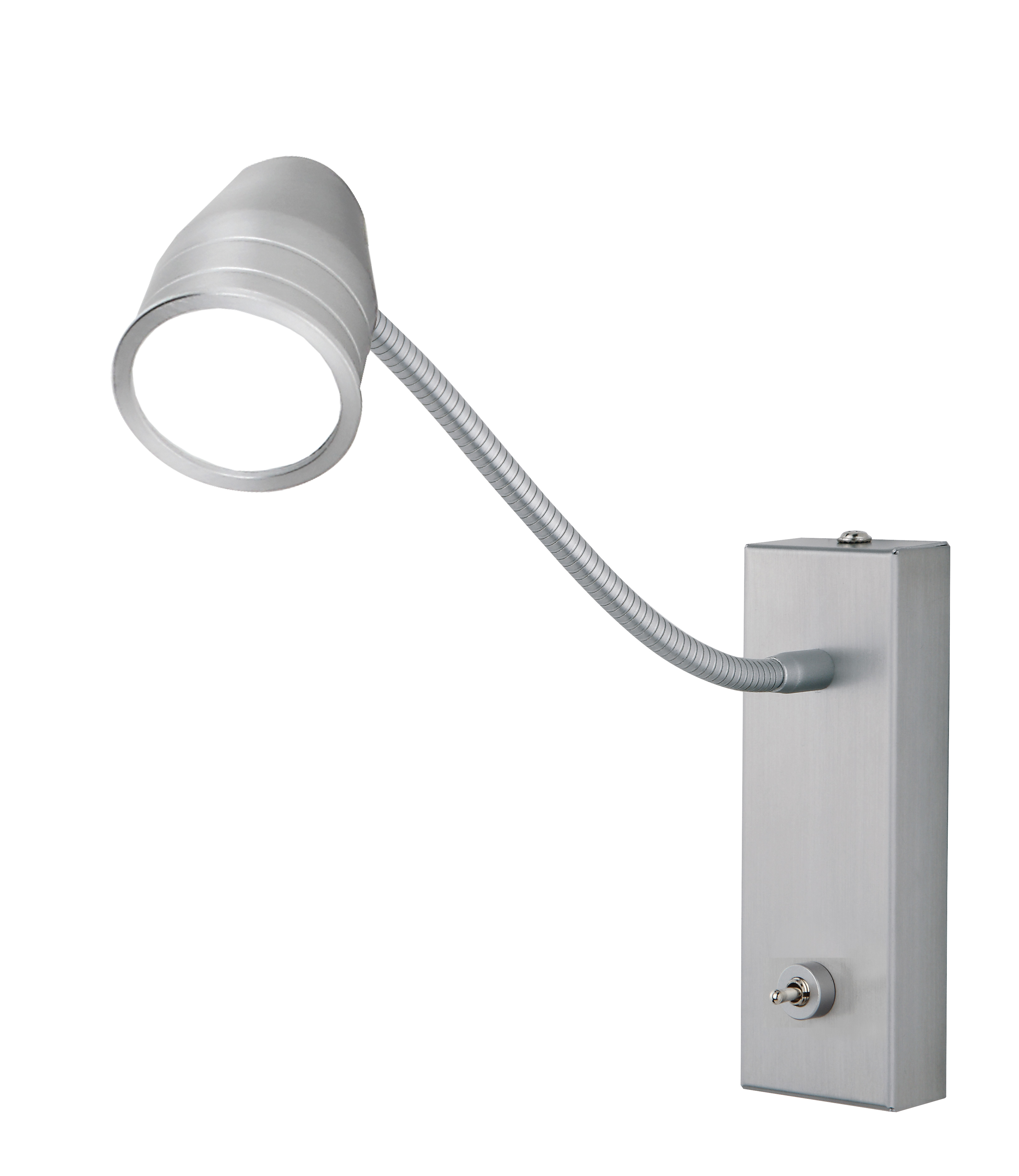 LED-Wandleuchte Alu matt geb./Chrom