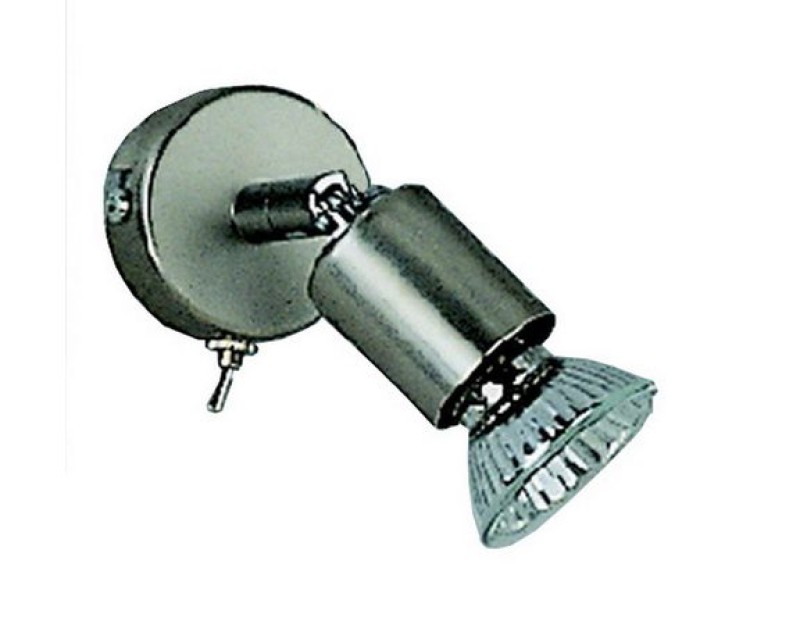 Wandspot mit Schalter in Nickel Matt (ohne Leuchtmittel)