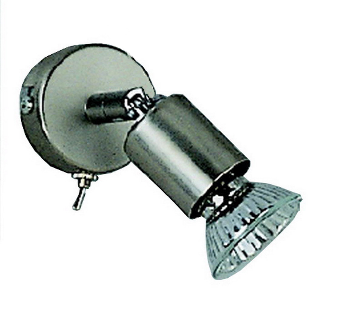 Wandspot mit Schalter in nickel matt