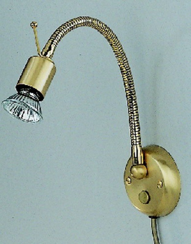 Wandleuchte mit Zugschalter in Messing Matt (ohne Leuchtmittel)