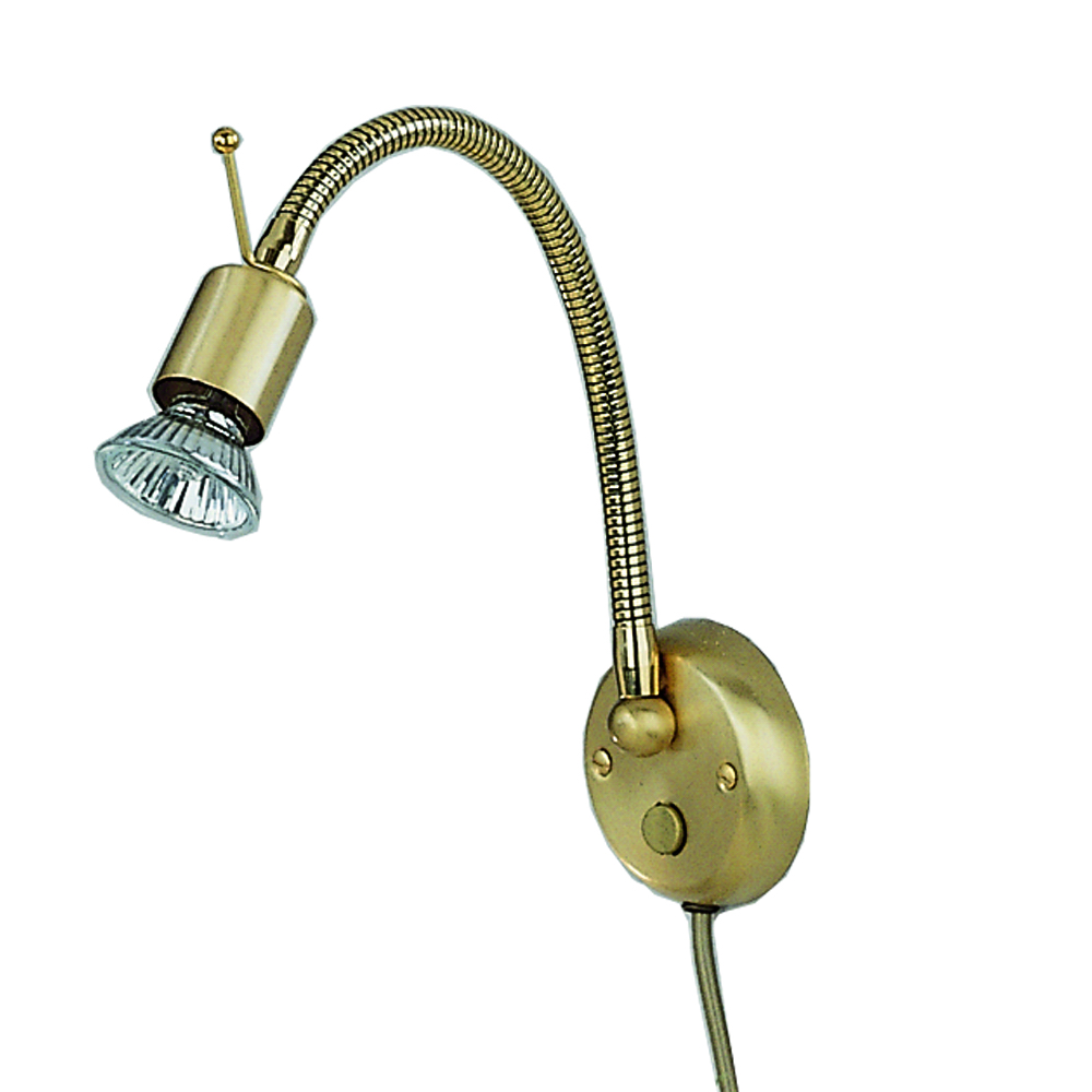 Wandleuchte mit Zugschalter in messing matt 