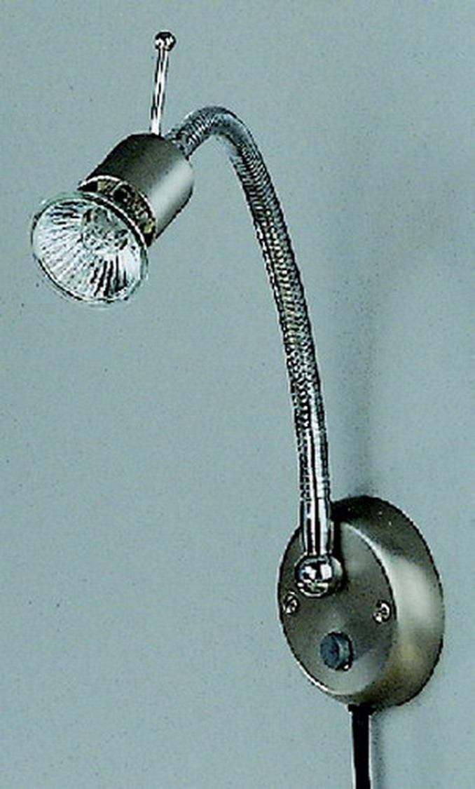 Wandleuchte mit Zugschalter in nickel matt