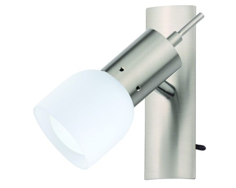 Balance II LED Leiste mit Schalter in Nickel Matt mit Glas in Opal (ohne Leuchtmittel)