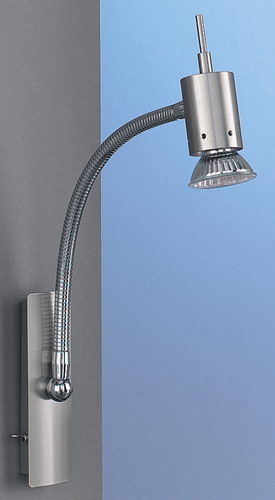 Wandleuchte mit Schalter in Nickel matt