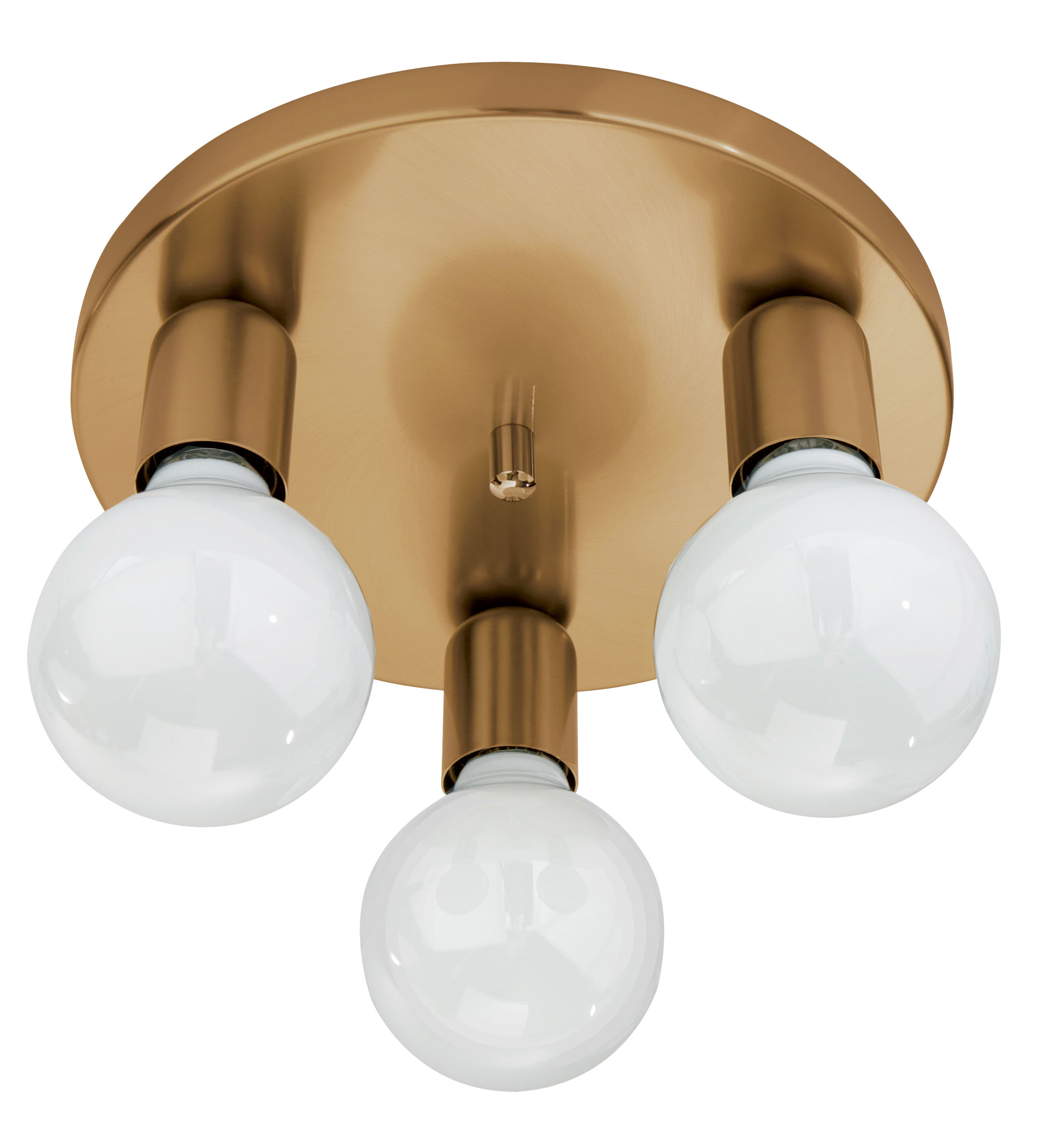 LED Rondell Ø26cm in gold antik, dimmbar 3-flammig