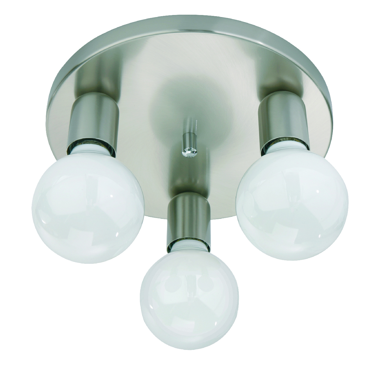 LED Rondell Ø26cm in nickel matt, dimmbar 3-flammi