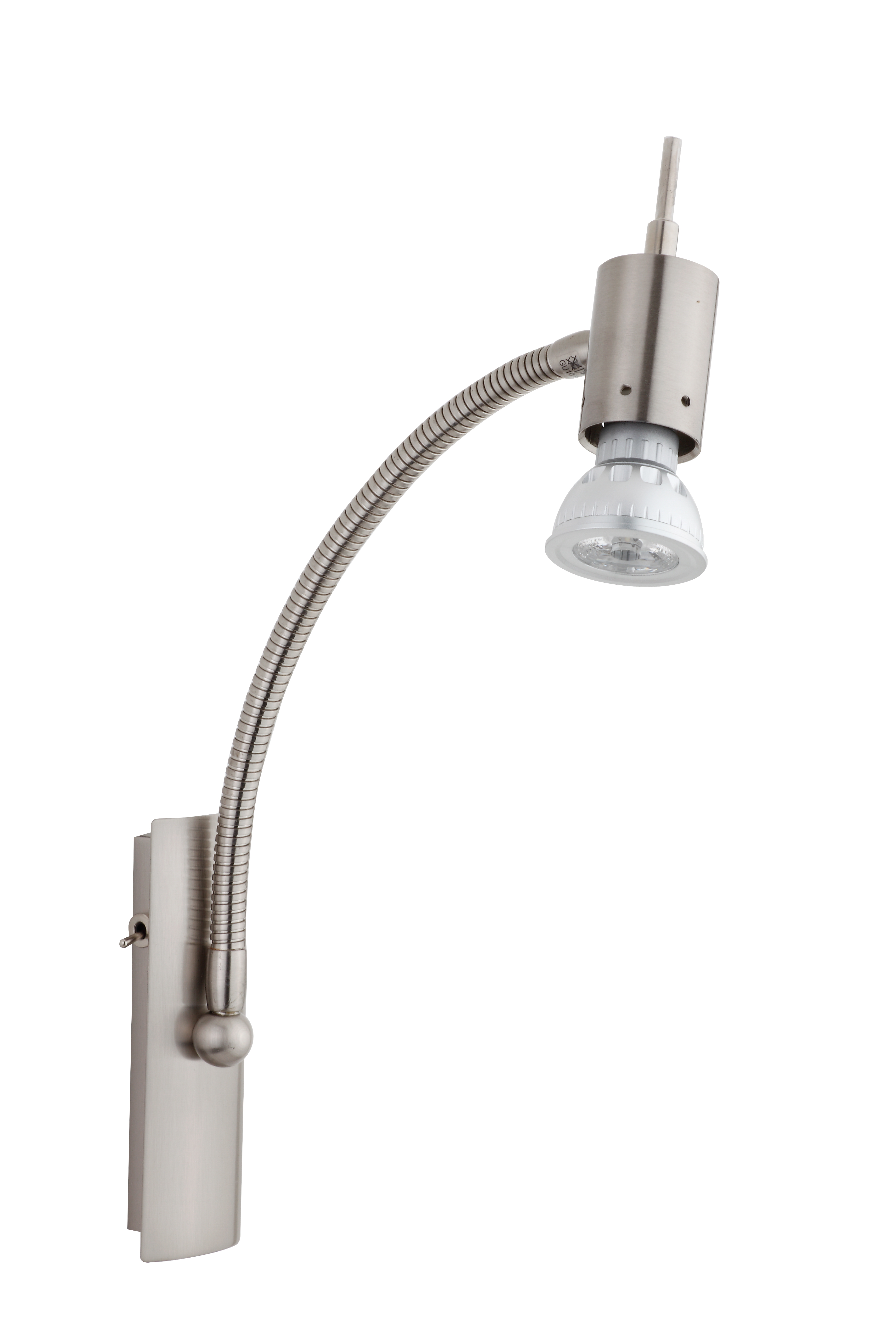 Sunrise LED Wandleuchte mit Schalter in Nickel mat