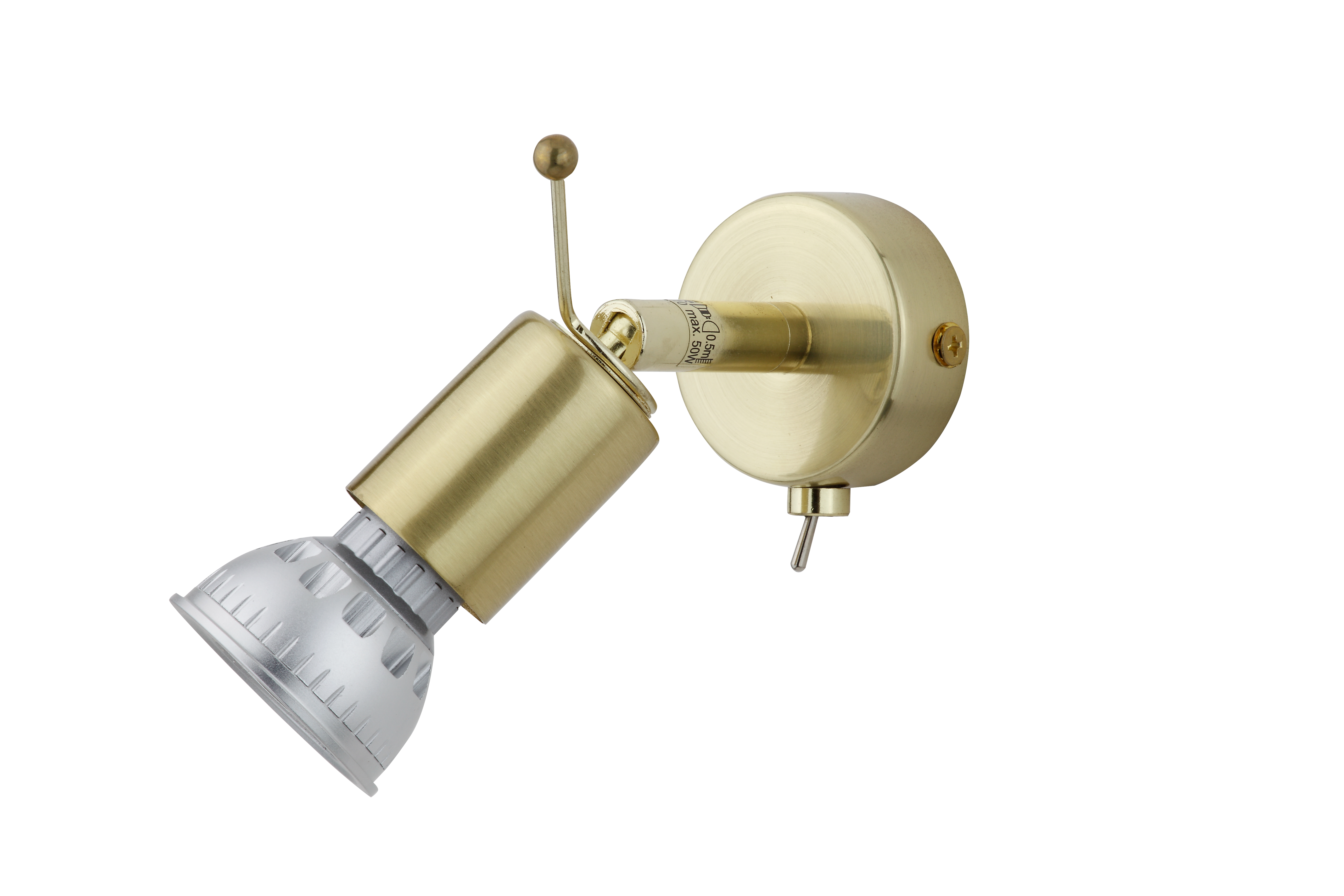 Sunrise LED Wandspot mit Schalter in Gold matt