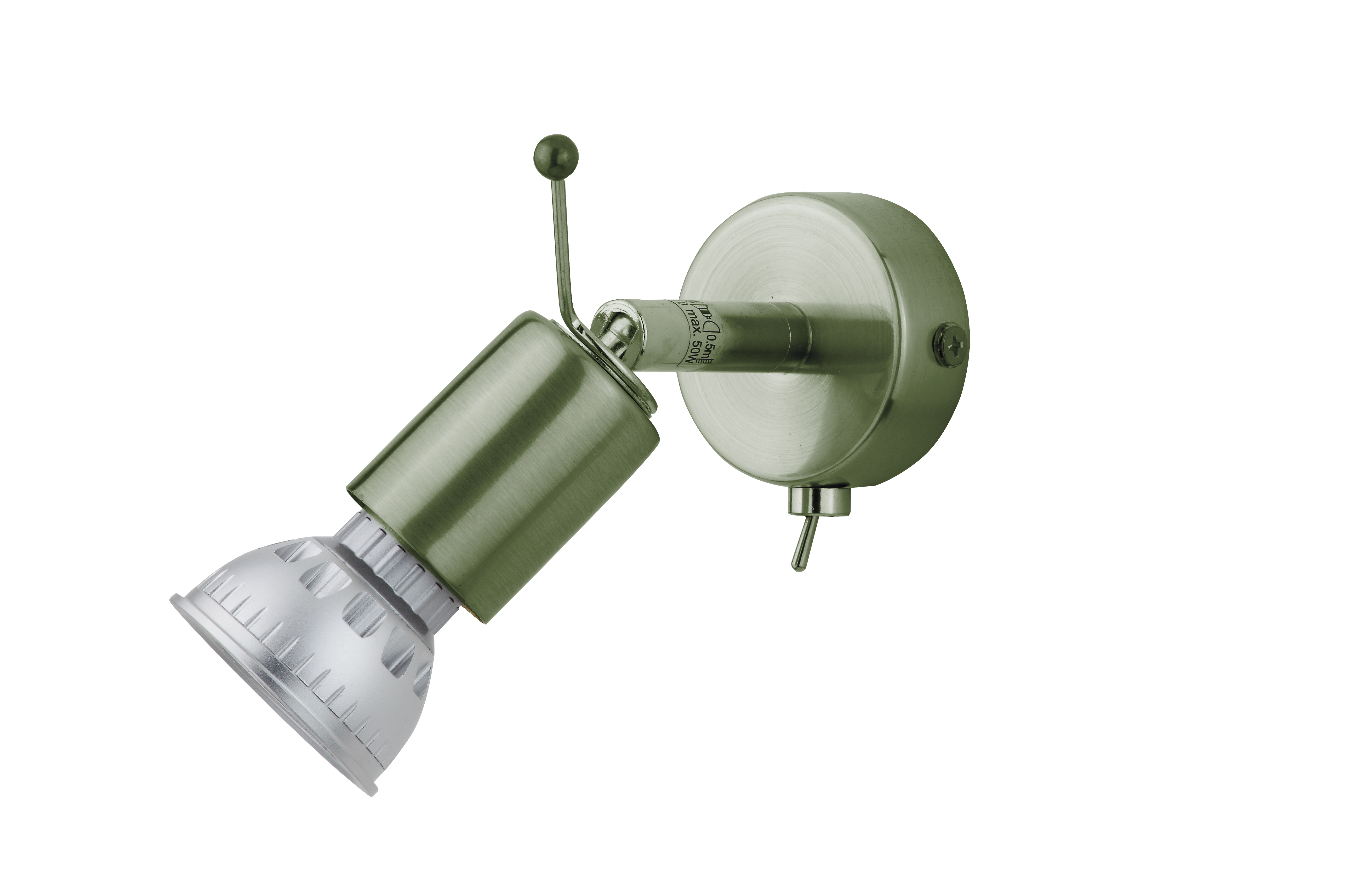 Sunrise LED Wandspot mit Schalter in Nickel matt