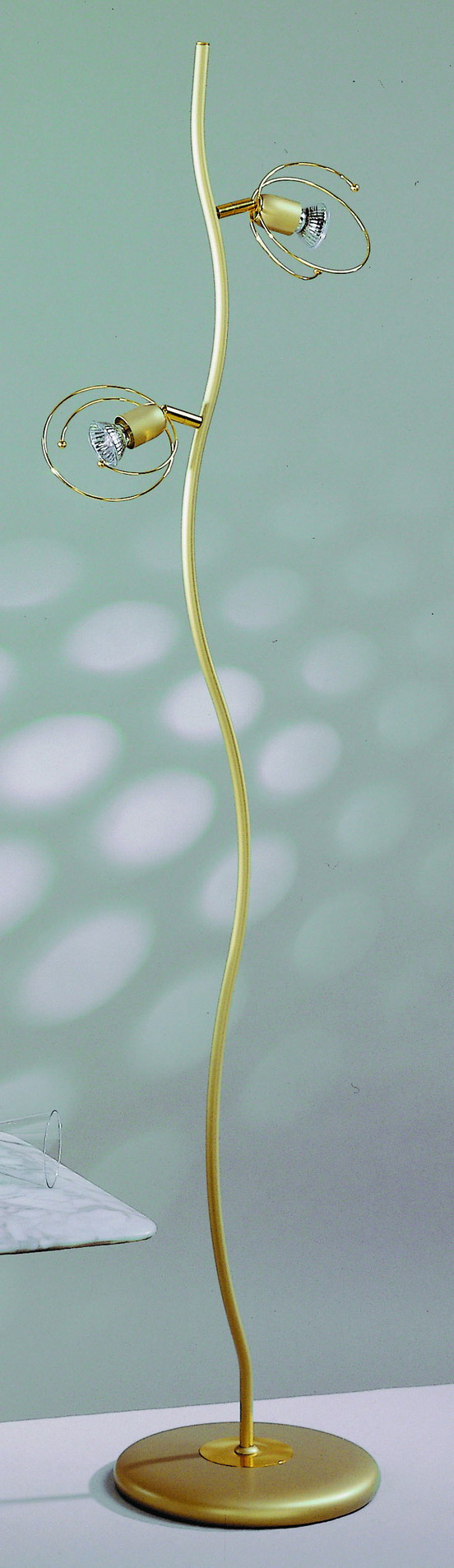 Stehleuchte 140cm in gold 2-flammig 2xGU10