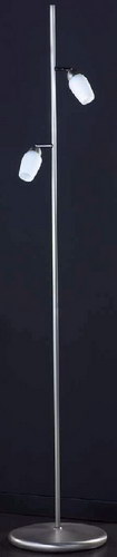 Stehleuchte 140cm in nickel matt mit Glas in opal 