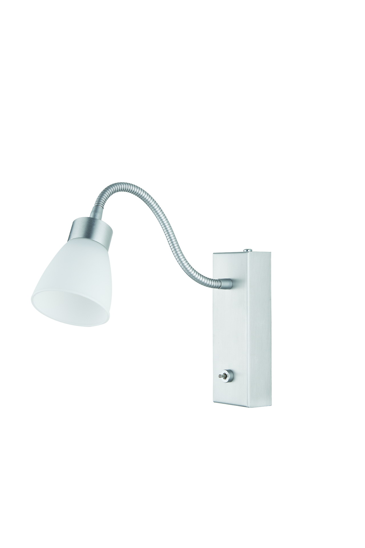 LED-Wandleuchte in Alu matt mit Opalglas