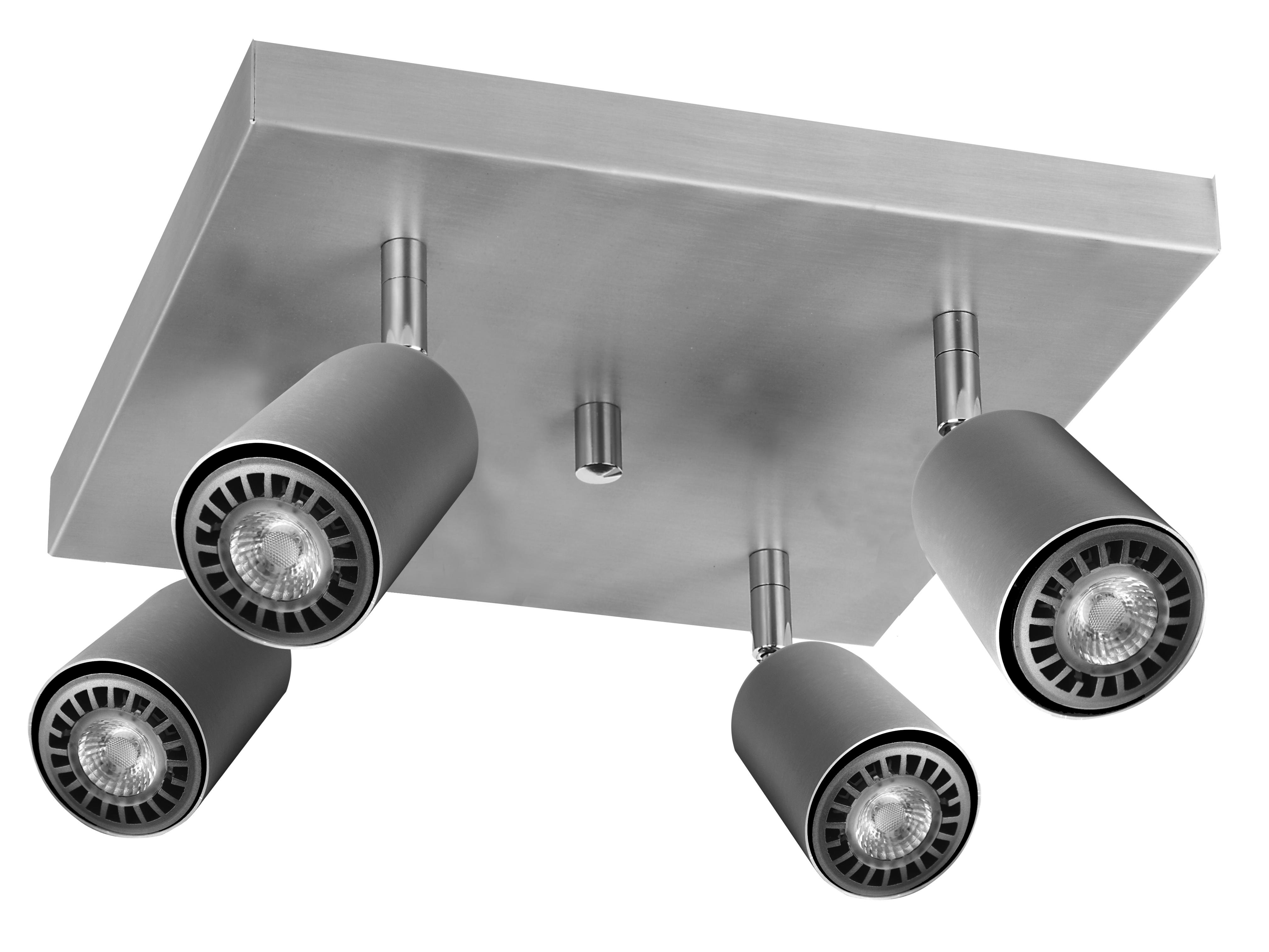 Coca LED Quadroplatte 28x28cm in alu matt 4-flammi