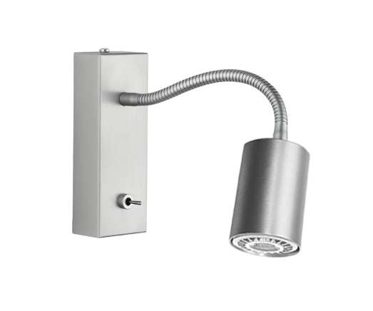 Coca LED Wandleuchte mit Schalter in Alu matt