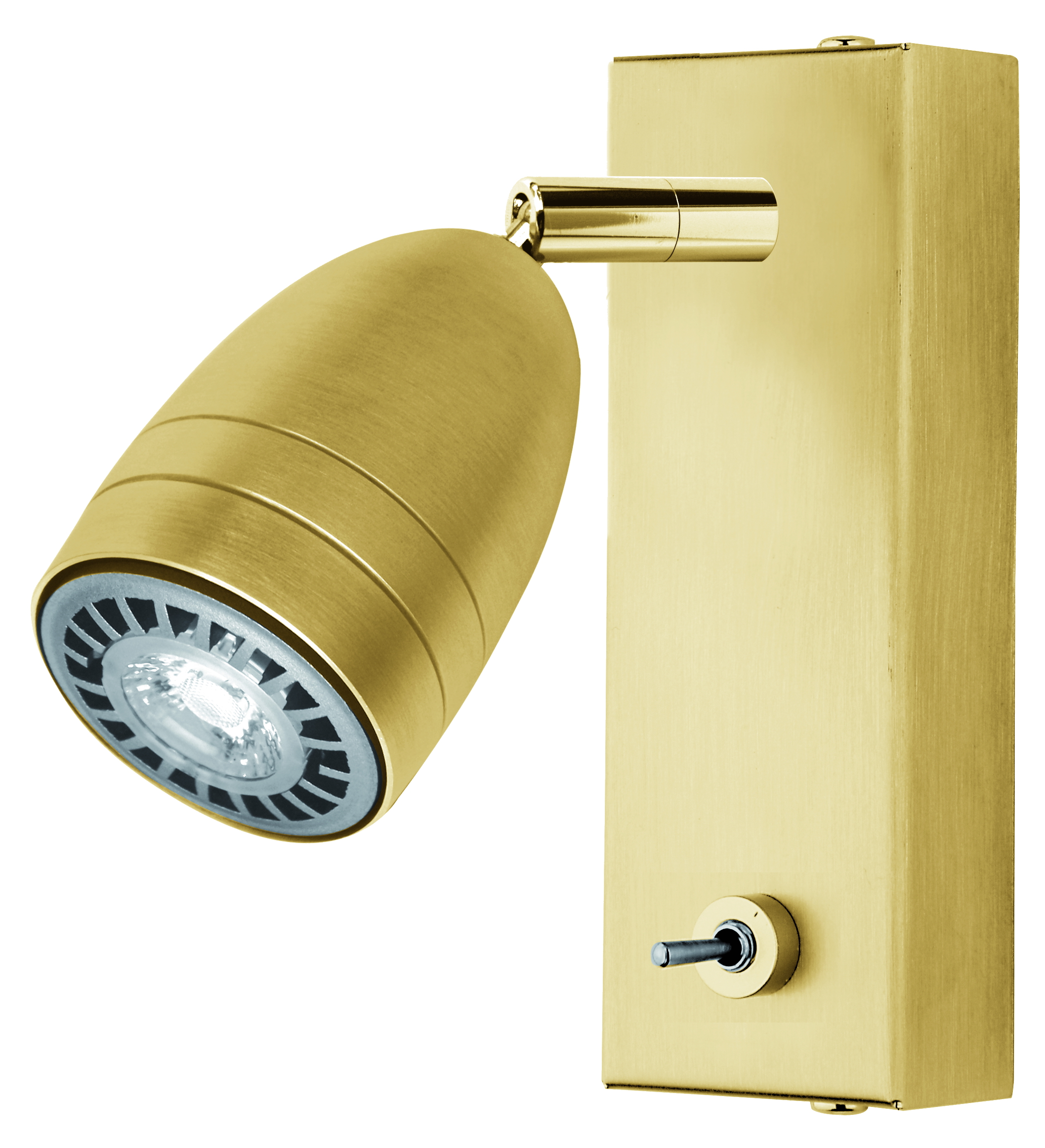 Omega LED Wandspot mit Schalter in Gold matt