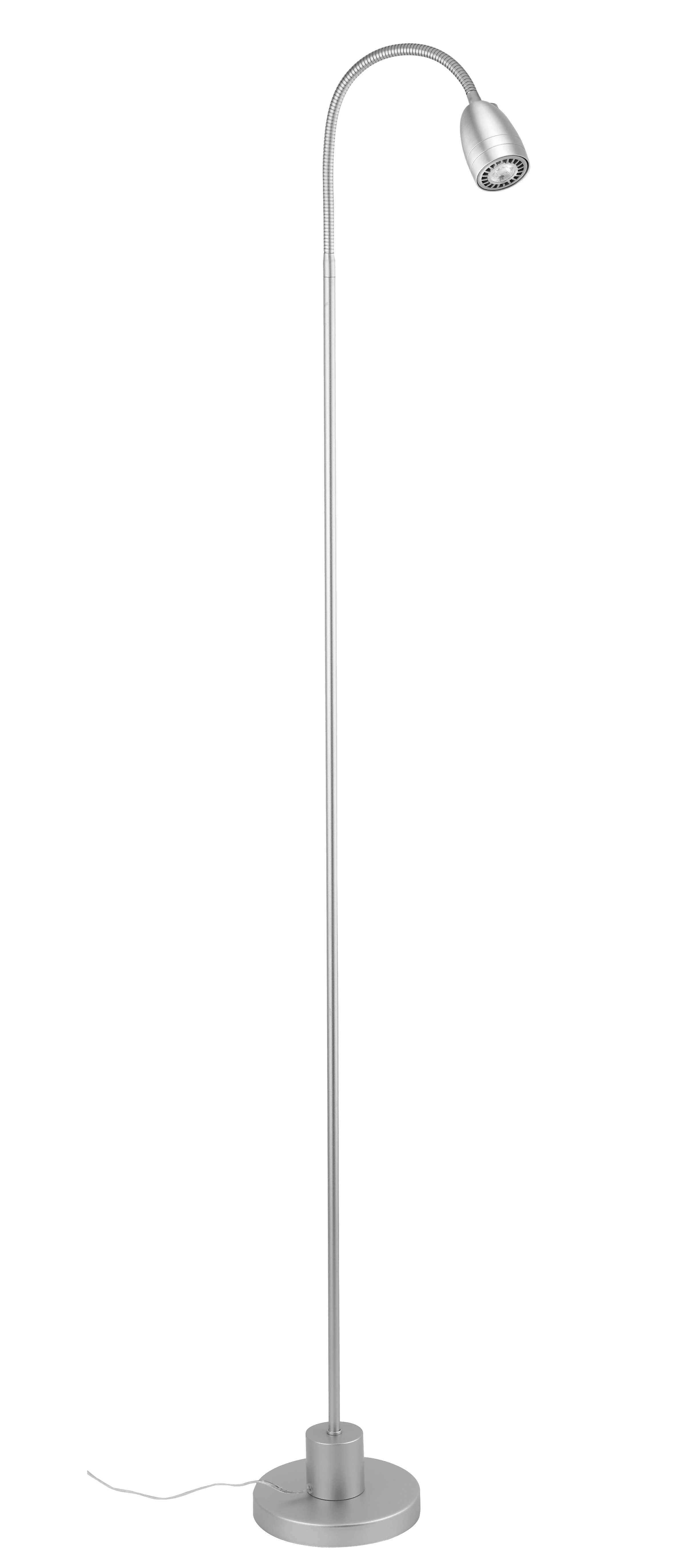 Omega LED Stehleuchte 145cm mit Fußschalter in alu