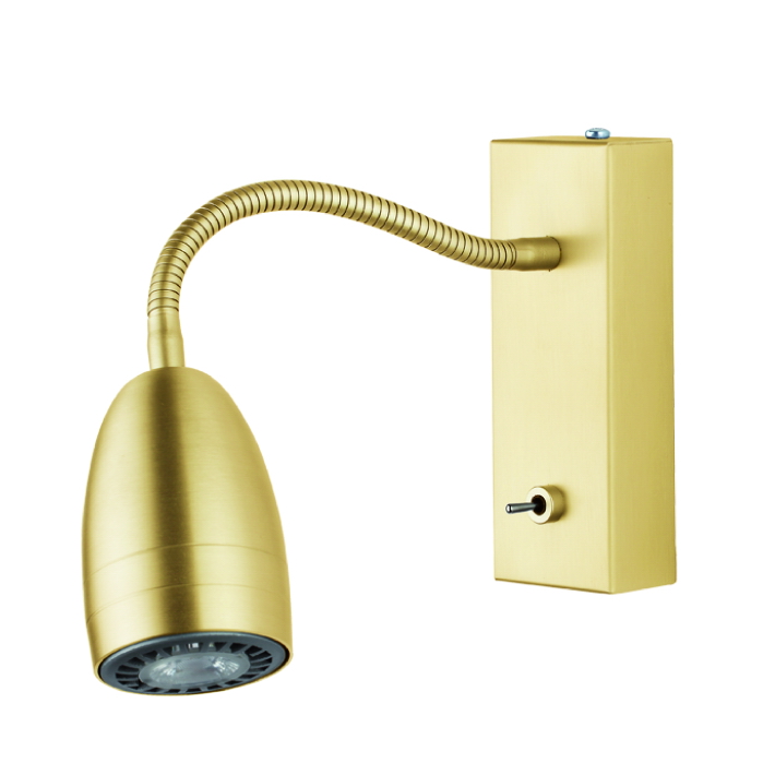 Omega LED Wandleuchte mit Schalter in Gold matt