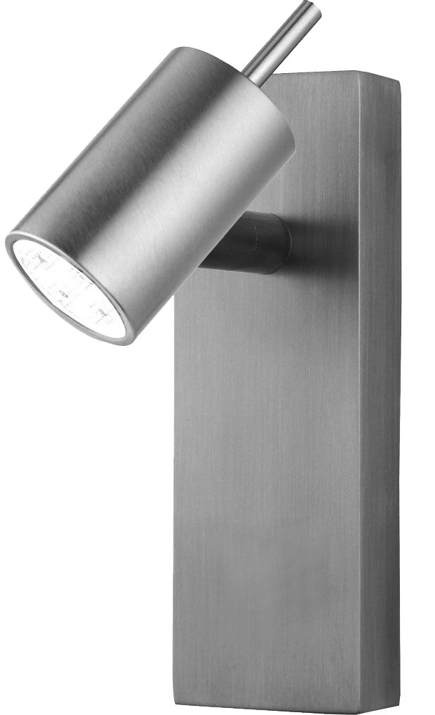 LED Wandspot in Alu matt gebürstet mit Chrom
