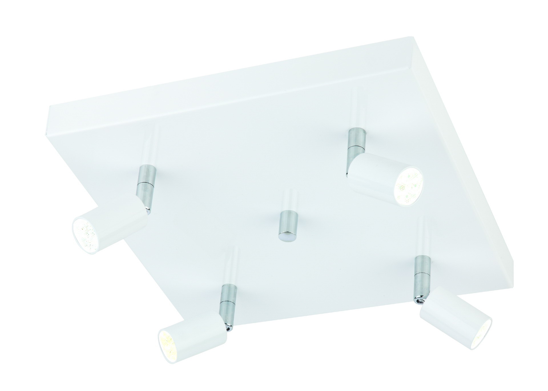Flux LED Quadroplatte 28x28cm in weiß matt 4-flamm