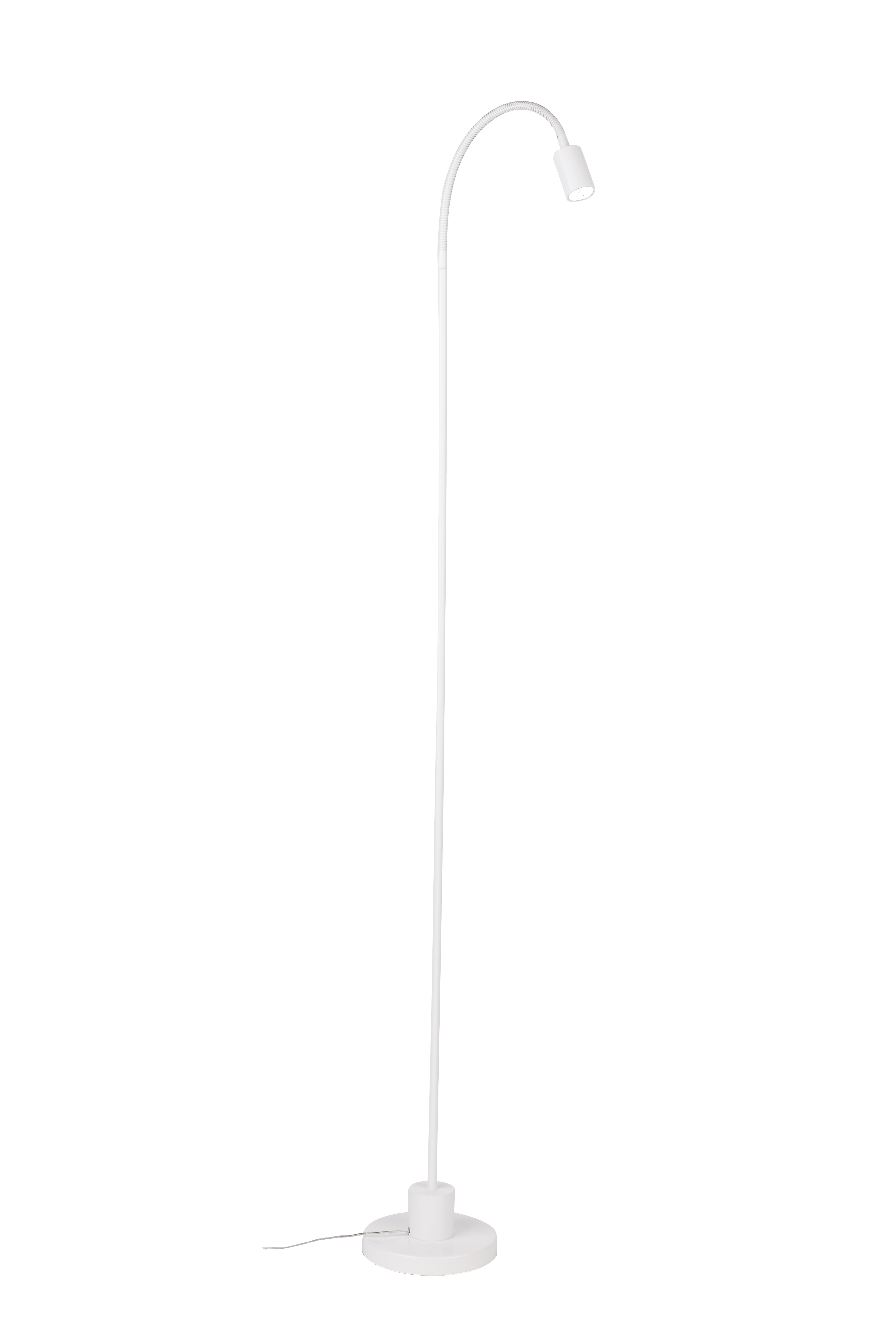 Flux LED Stehleuchte 128cm mit Fußschalter in weiß
