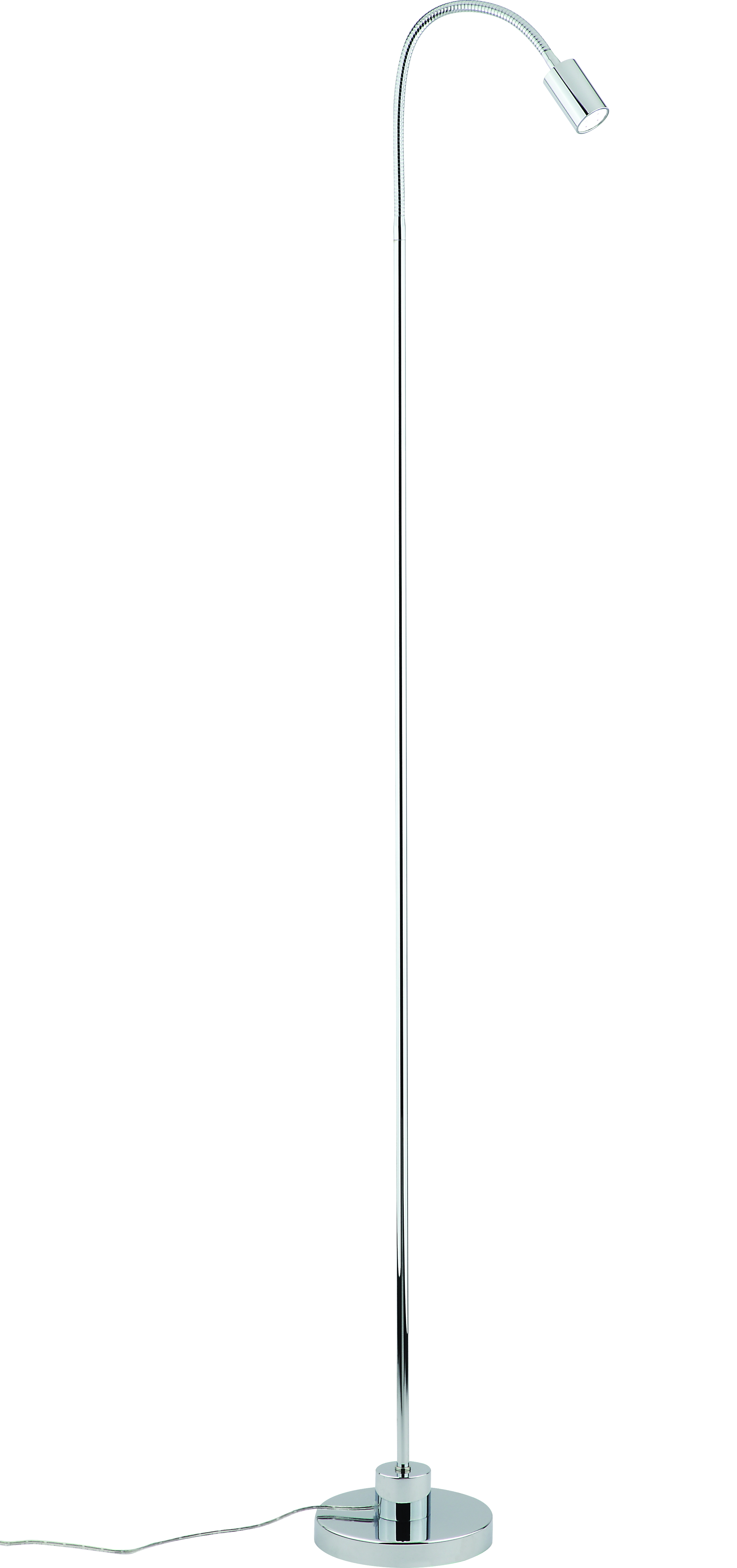 Flux LED Stehleuchte 128cm mit Fußschalter in chro
