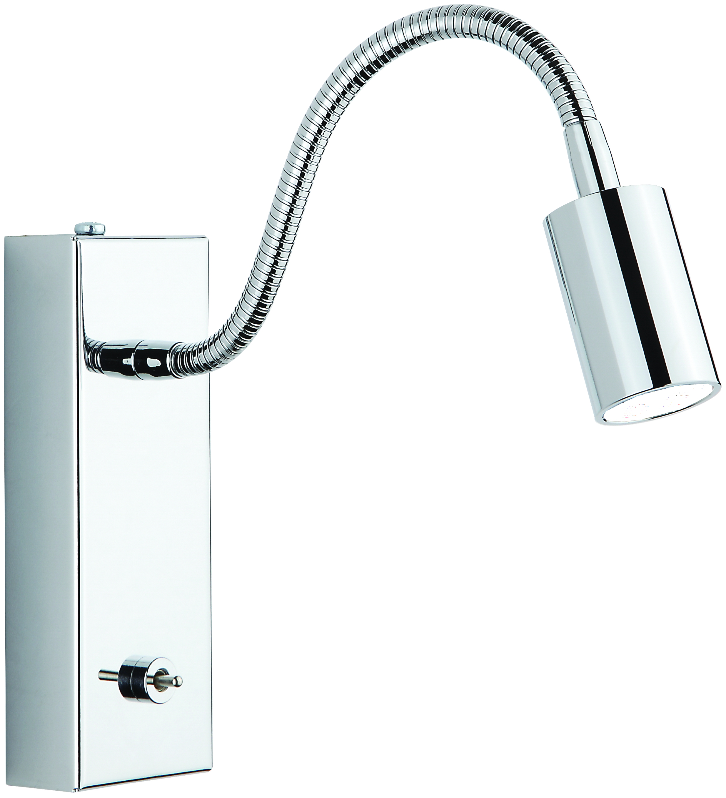Flux LED Wandleuchte mit Schalter in Chrom