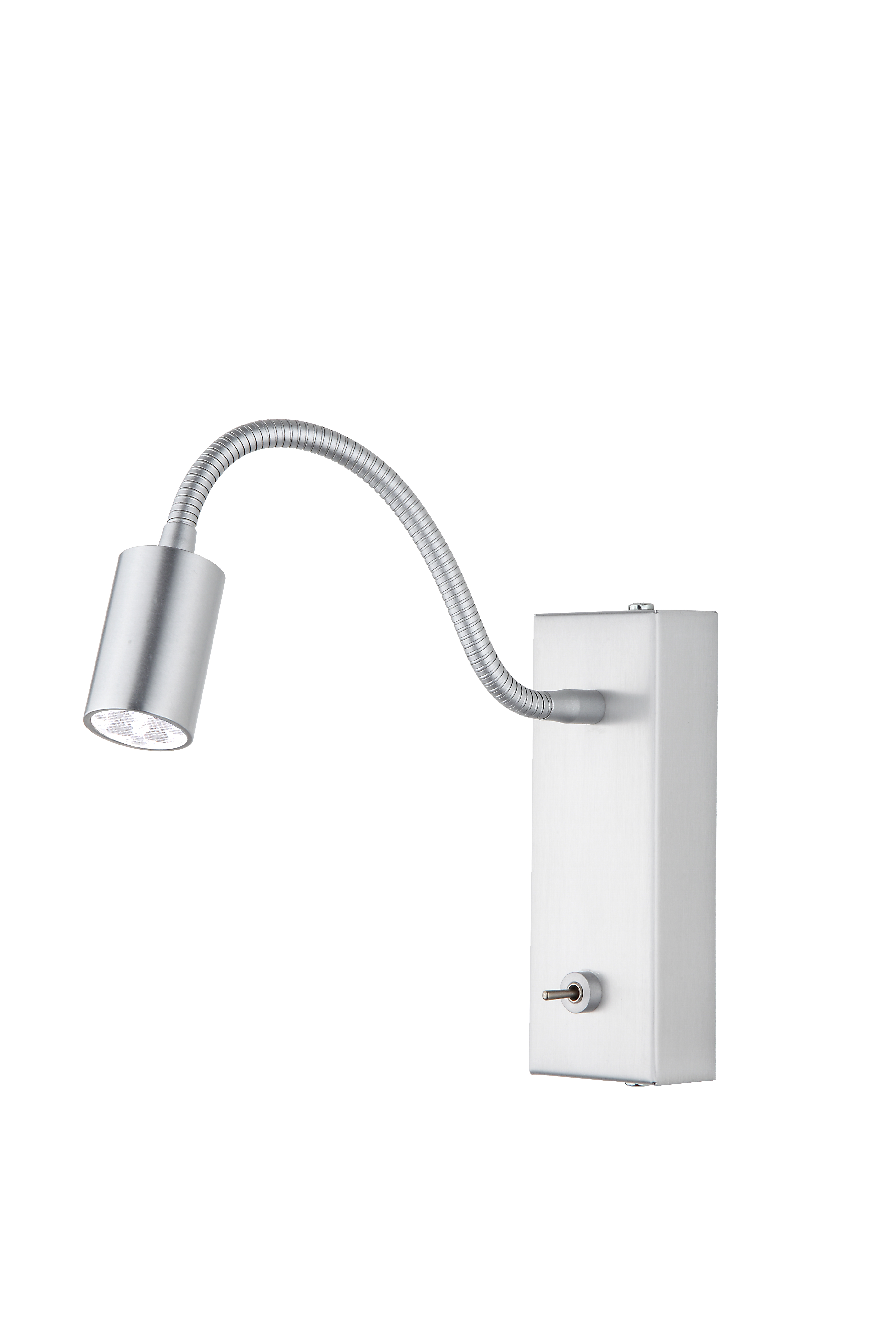 Flux LED Wandleuchte mit Schalter in Alu matt