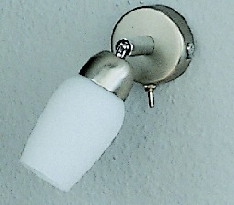 Miami Leiste mit Schalter in Nickel Matt mit Glas in Opal (ohne Leuchtmittel)