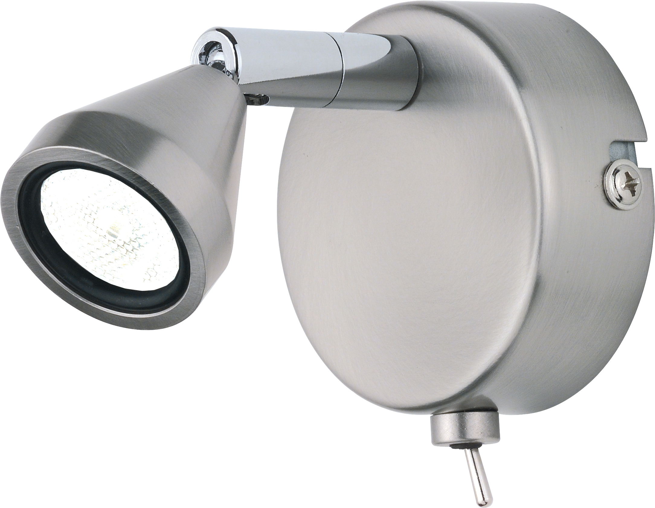 Mini LED Wandleuchte mit Gelenk in Nickel matt