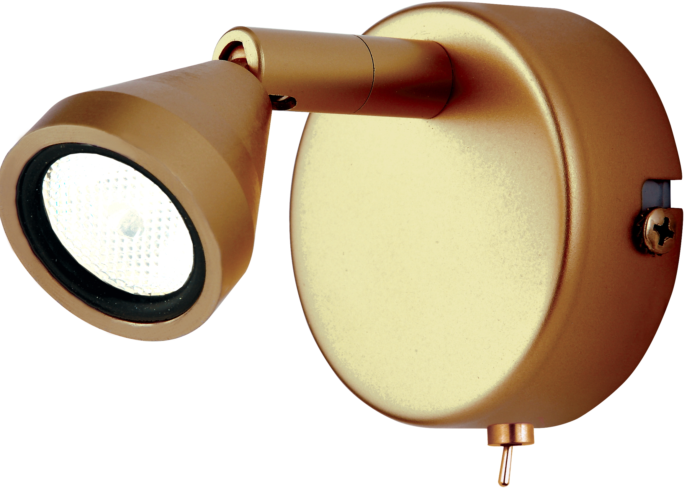 Mini LED Wandleuchte mit Gelenk in Gold antik