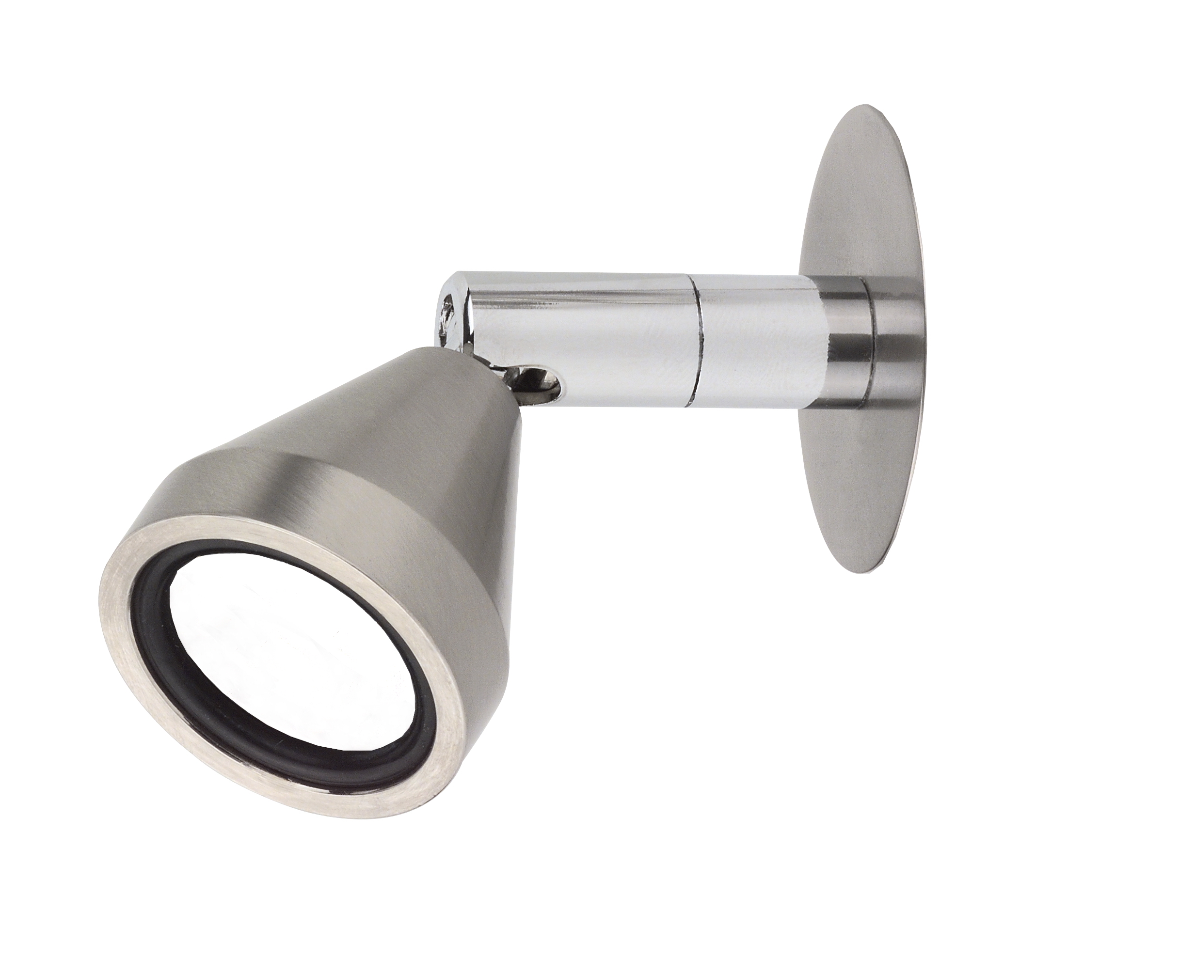 Mini LED Wandleuchte mit Gelenk in Nickel matt